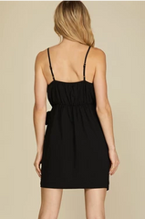 Surplice Cami Woven Dress with Side Tie