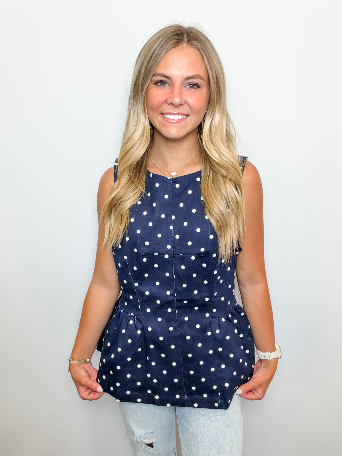Polka Dot Sleeveless Top