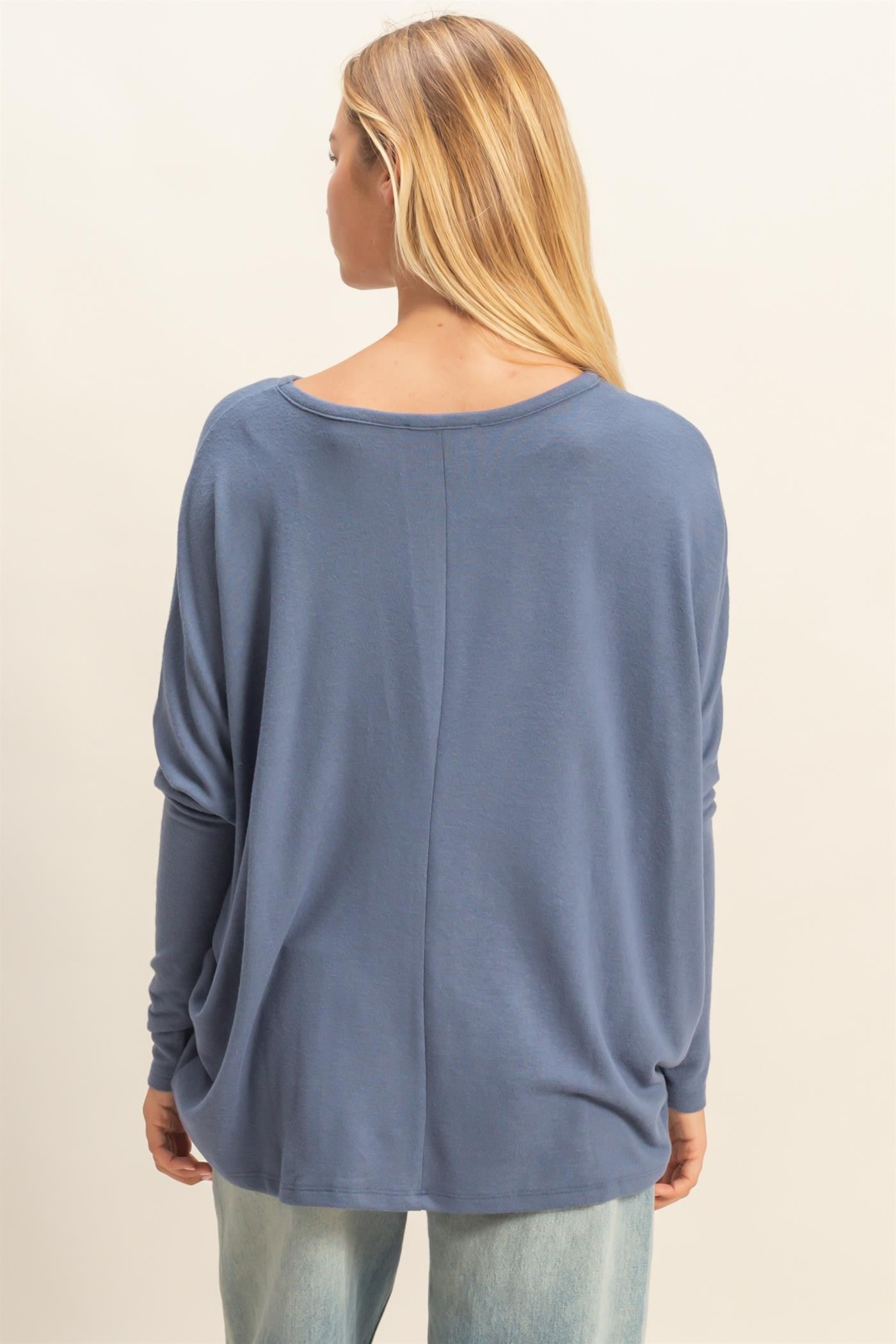 Relaxed Fit Dolman Long Sleeve Top