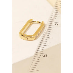 Gold Mini Oval Latch Hoop Earrings