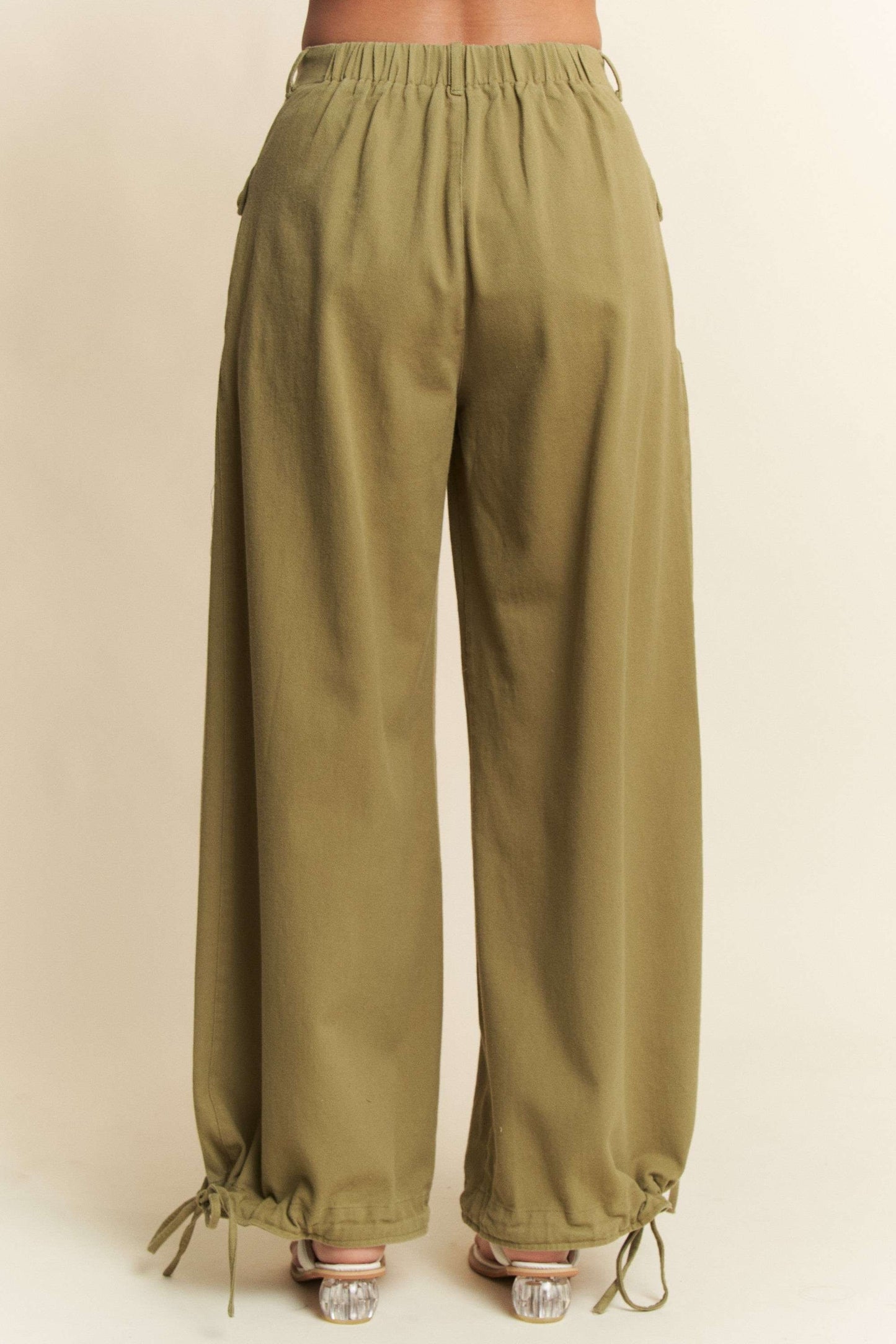 Wide Opening Adjustable Mid High Waist Denim Pants