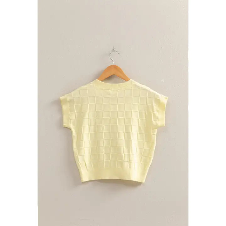 Basketweave Short Sleeve Top