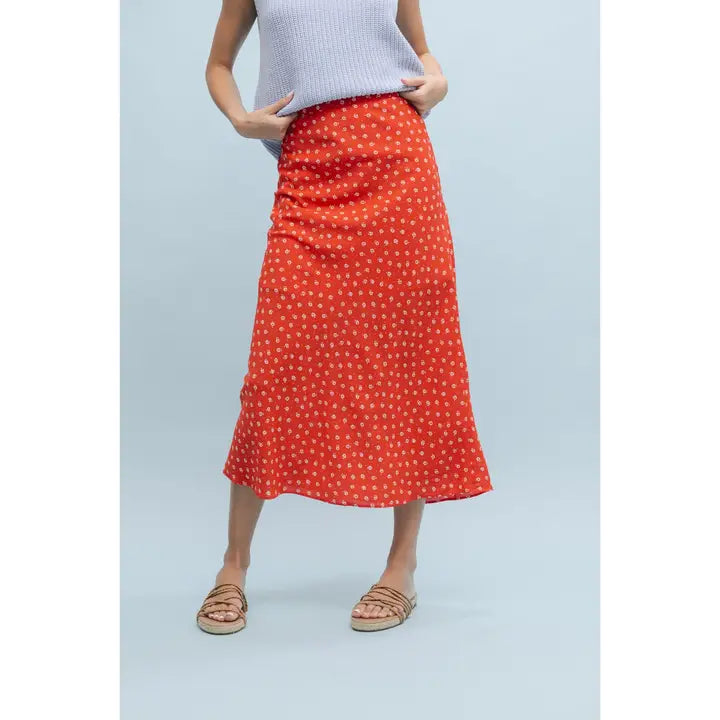 Floral Print Midi Skirt