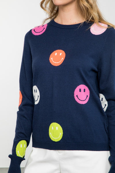 Smiley Polka Dot Pattern Sweater