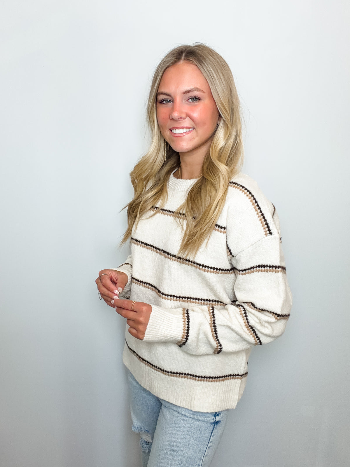 Striped Crew Neck Sweater