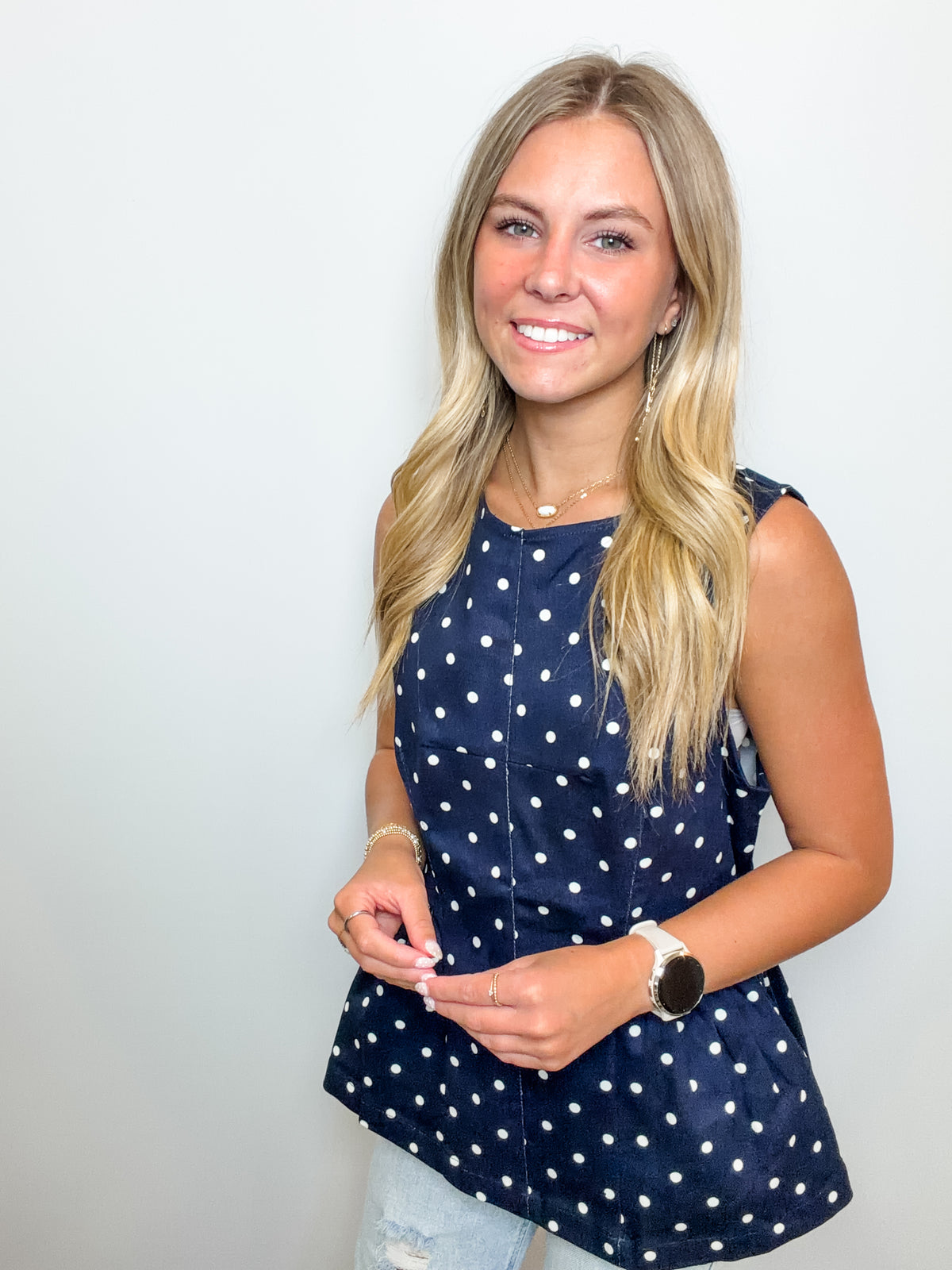 Polka Dot Sleeveless Top