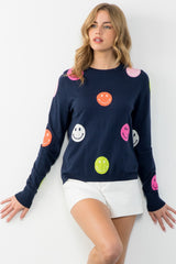 Smiley Polka Dot Pattern Sweater
