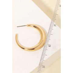 Metallic C Hoop Earrings