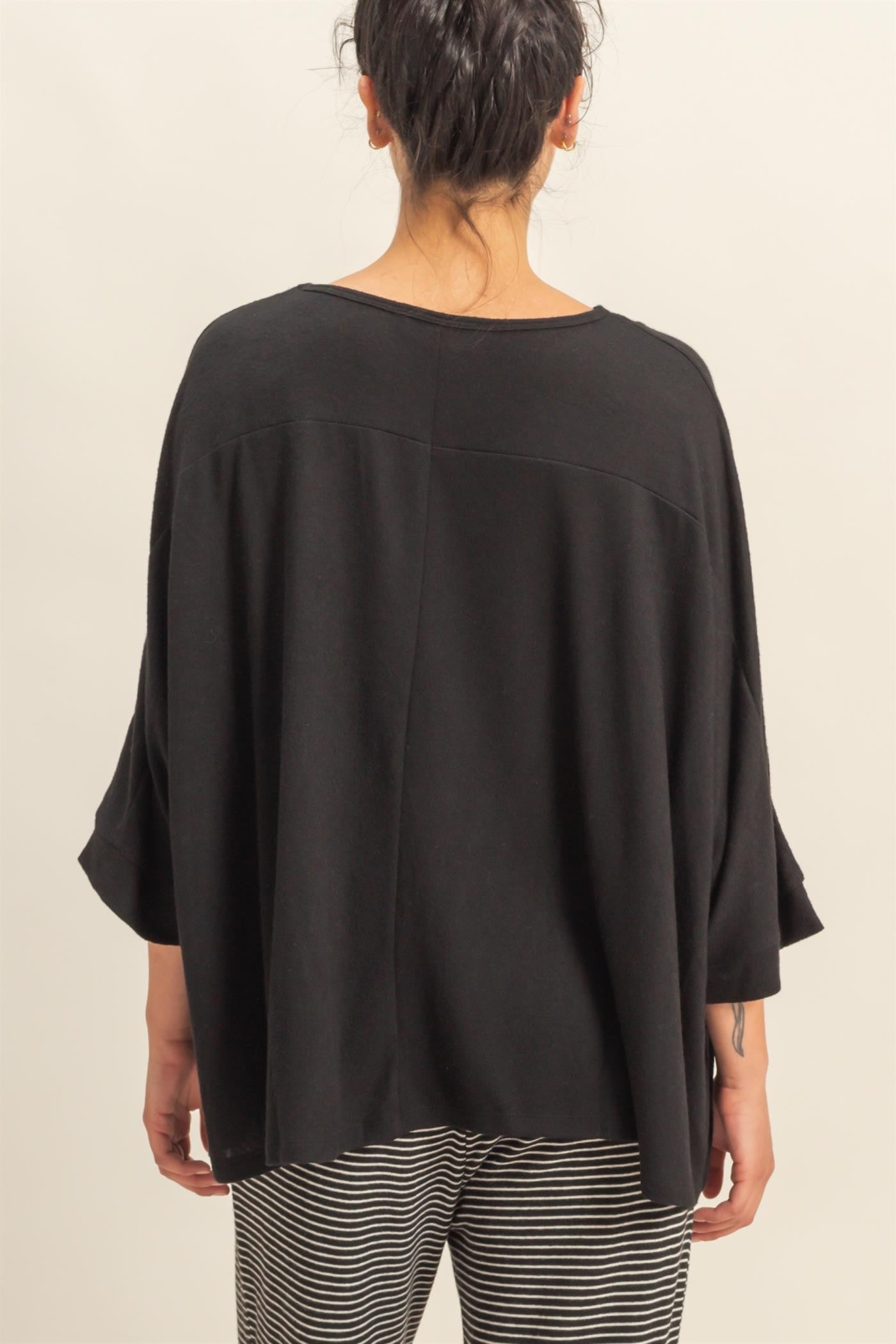 Batwing 3/4 Sleeve Oversized Top