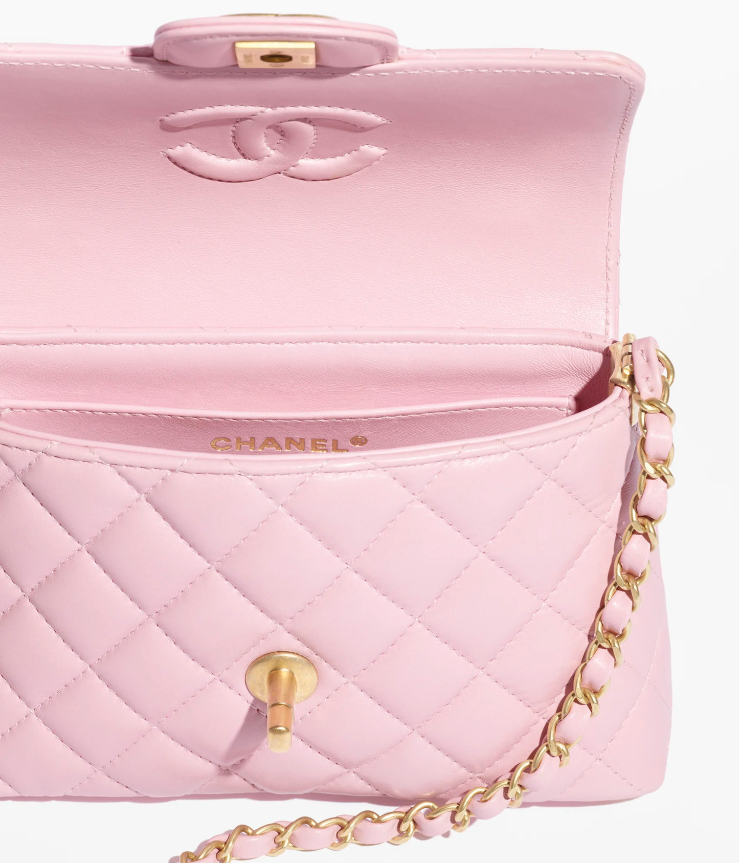 Designer-Inspired Small Flap Top Handle Pink Handbag