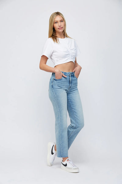 Tracey High Rise Cropped Straight Jeans