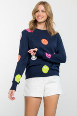 Smiley Polka Dot Pattern Sweater