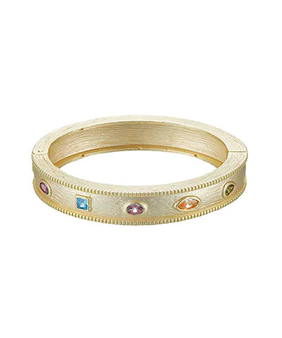 Colored CZ Textured Cuff