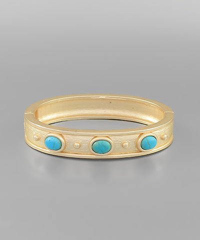 Stone Embossed Bangle Bracelet