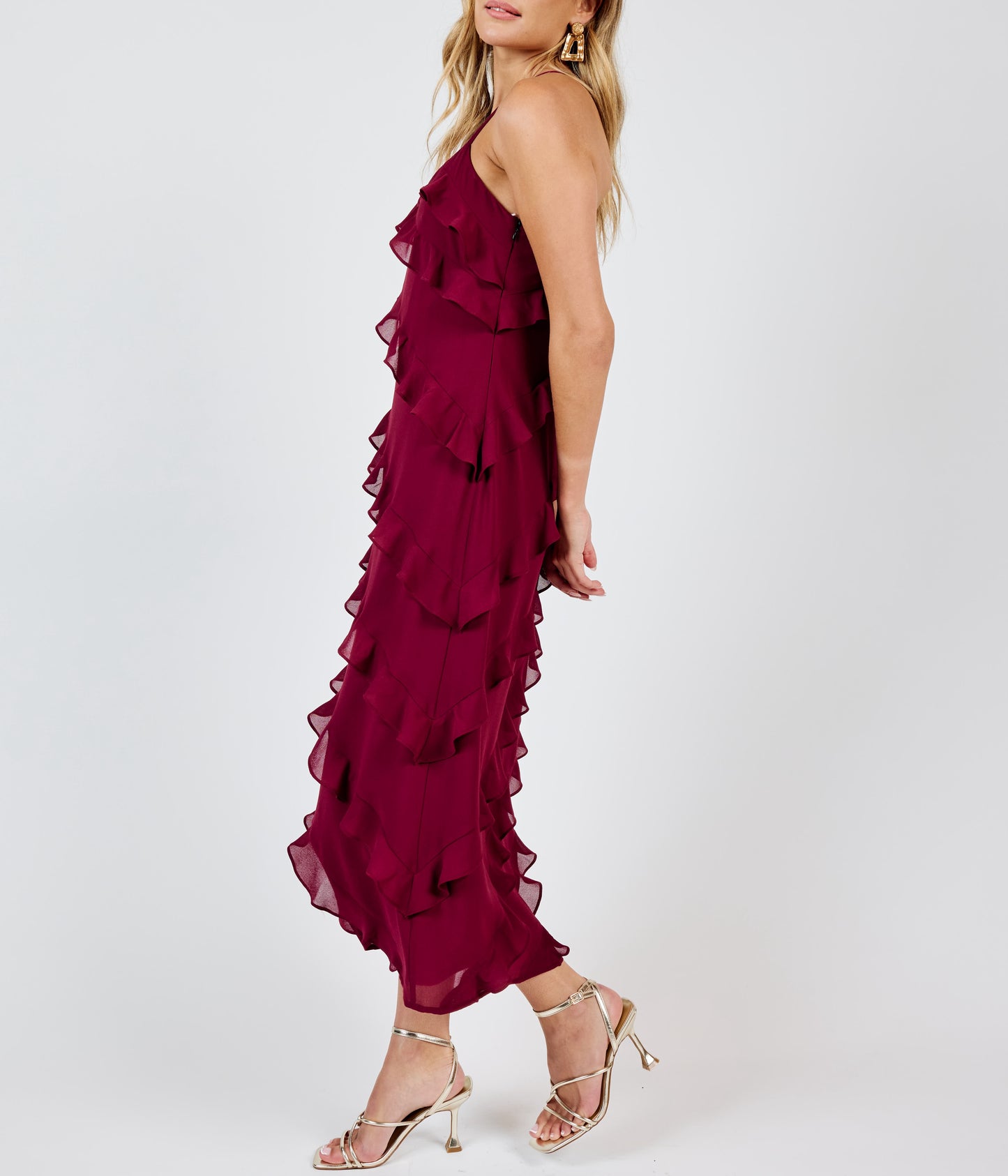 All Invited Ruffle Detail Maxi Dress