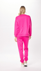 Vintage Havana - Hot Pink and Royal LA Boarding Pass Crewneck