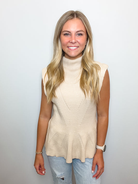 Solid Cap Sleeve Knit Top