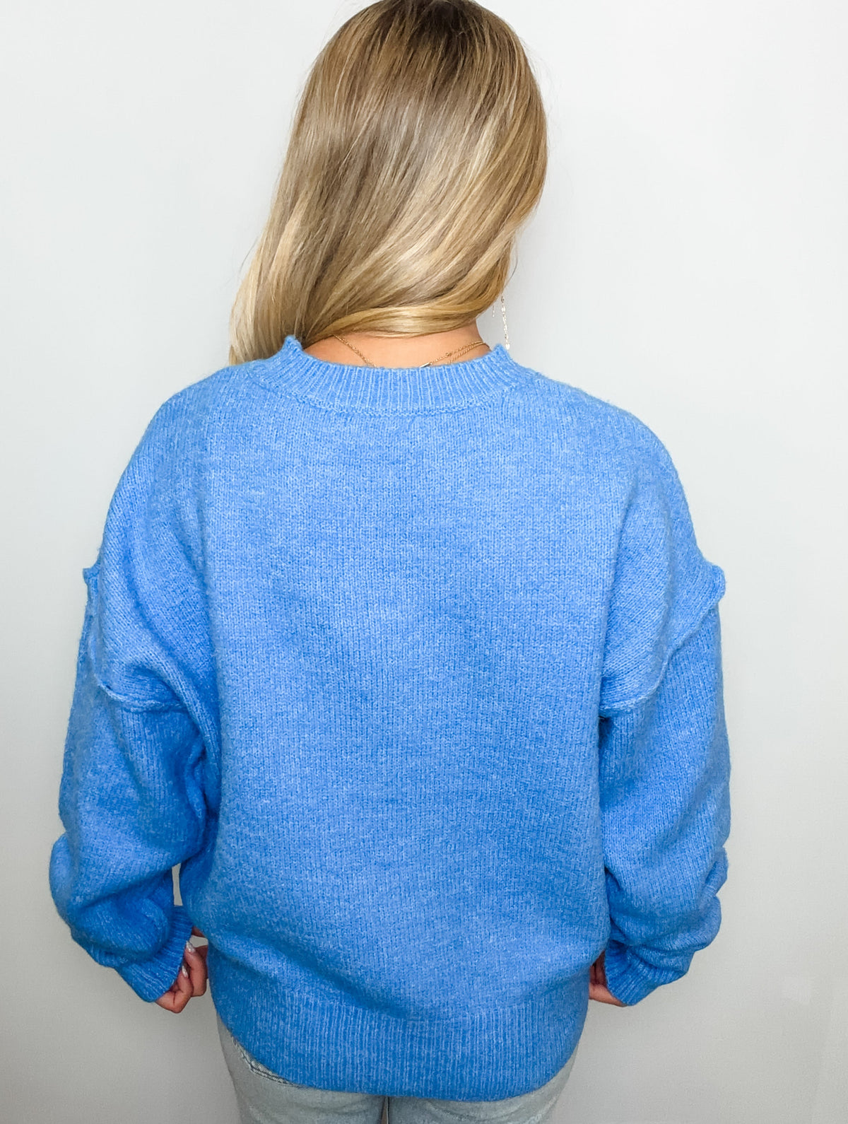 Crew Neck Seam Detail Sweater