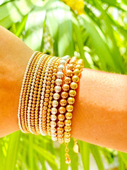 Classic Ball Bead "Hannah Cross" Bracelet
