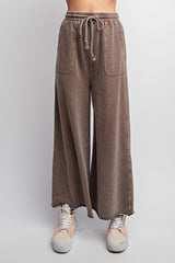 Washed Terry Knit Wide Sweatpants