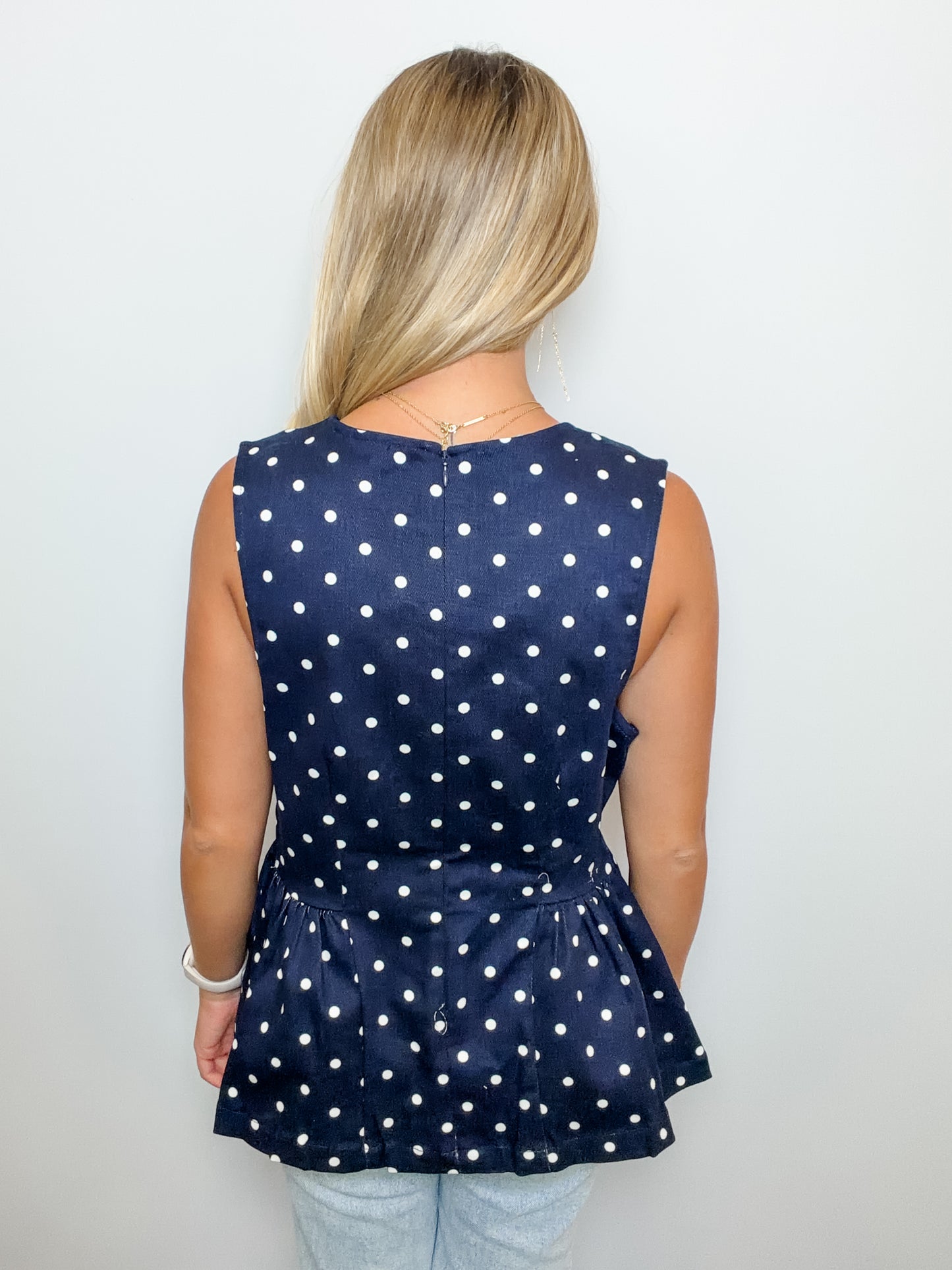 Polka Dot Sleeveless Top