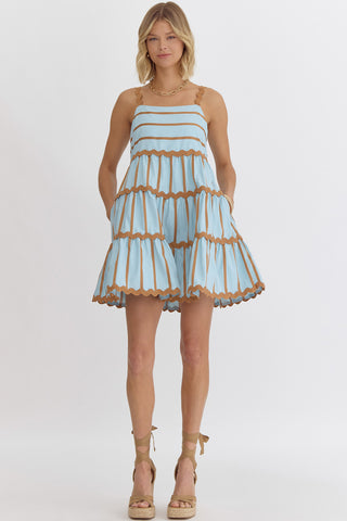 Ric Rac Striped Print Mini Dress