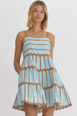 Ric Rac Striped Print Mini Dress