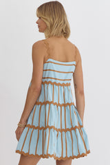 Ric Rac Striped Print Mini Dress