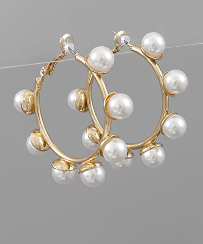 8mm Pearl Trimmed Hoops