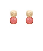 Textured Metal & Cushion Earrings