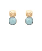 Textured Metal & Cushion Earrings