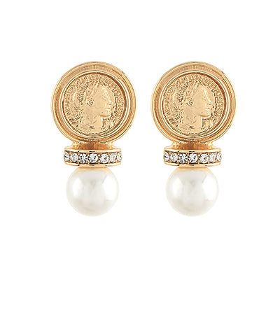 Coin and Pearl Earring