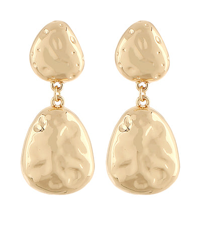 Hammered Two Drop Earrings