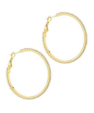Pave Crystal Hoops