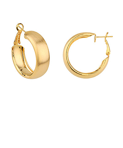 Brushed Metal Bold Hoops
