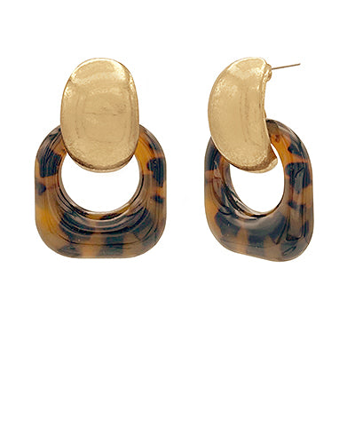 Tortoise Square Hoops