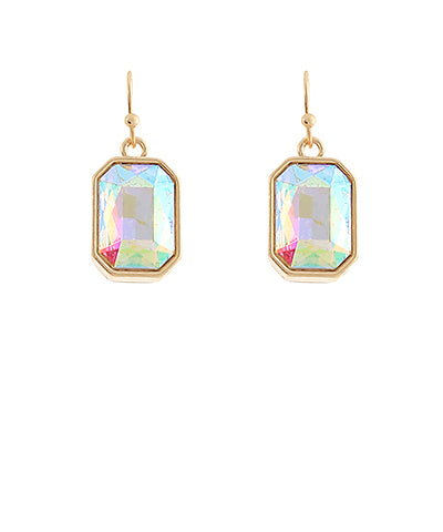 Octagon Stone Dangle Earrings