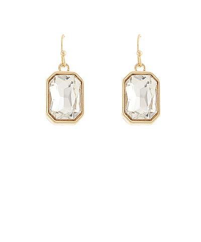 Octagon Stone Dangle Earrings