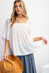 Half Sleeve Poly Crepe Top