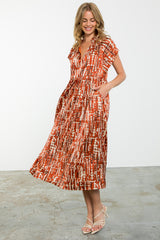 Noah Halter Short Sleeve Tiered Maxi Dress
