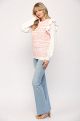 Ruffle Long Sleeve Knitted Top