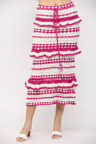 Crochet Ruffle Detail Midi Dress or Skirt
