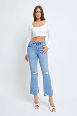 Happi Cropped Flare with Clean Hem