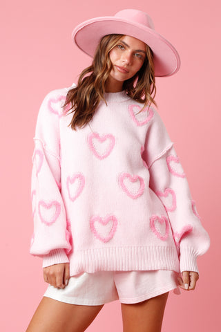 Outline Hearts Sweater