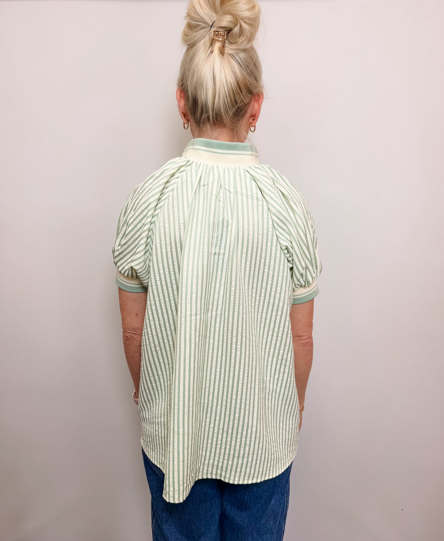 Striped High-Low Top