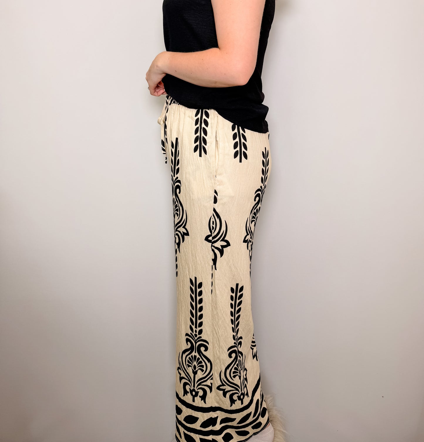 Printed Wide Leg Pants