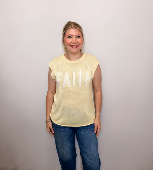 Rollup Muscle Tee 'faith' Light Weight Sweater Top