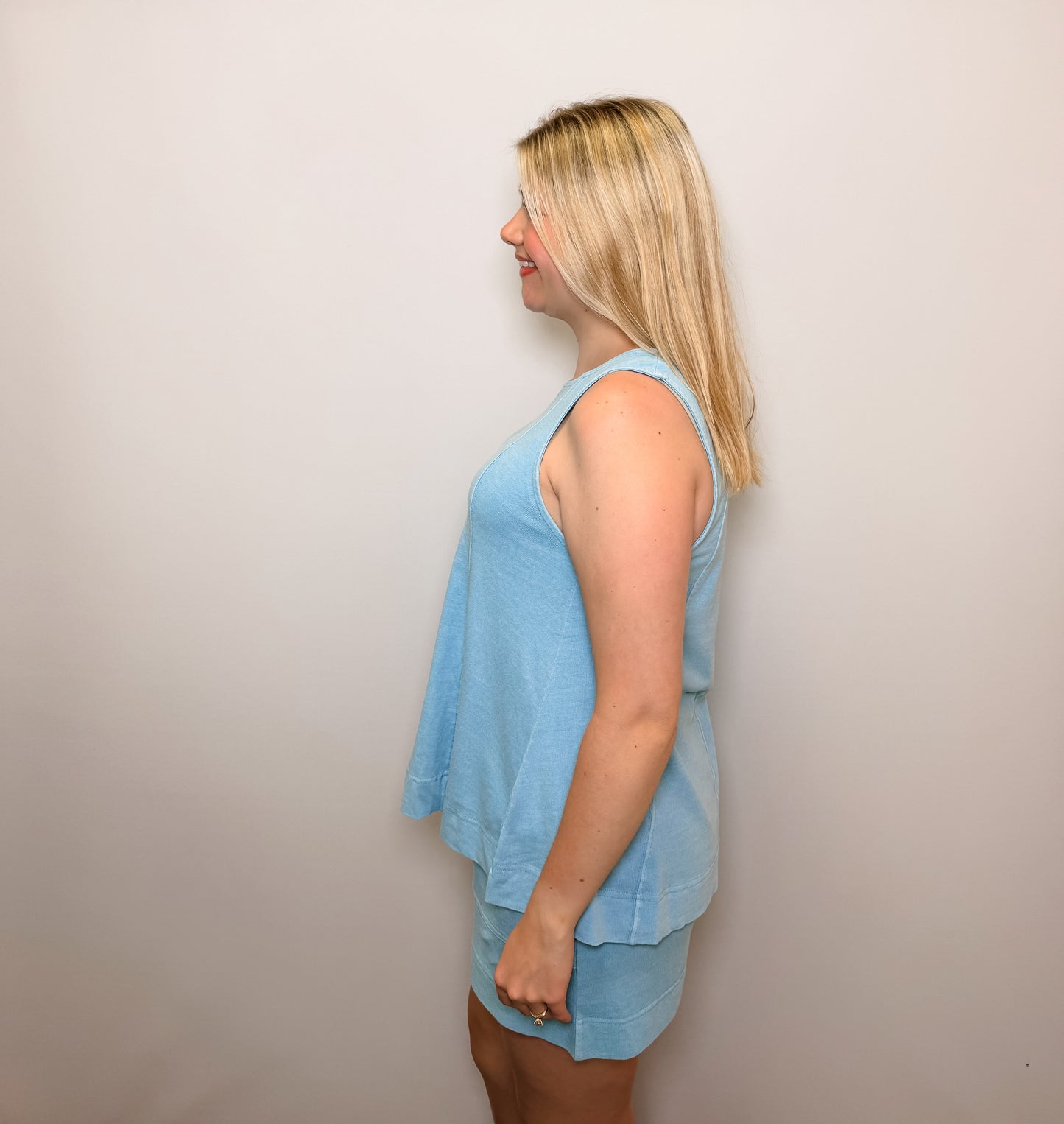 Sleeveless Round Neck Top & Shorts Set
