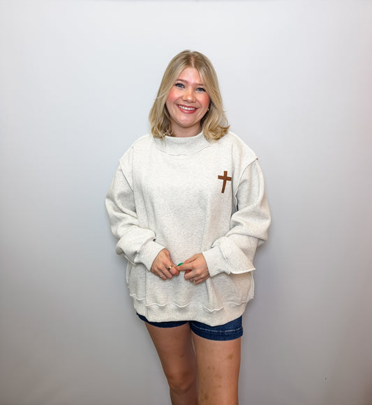 'Cross & Jesus Saves' Reversible Sweatshirt