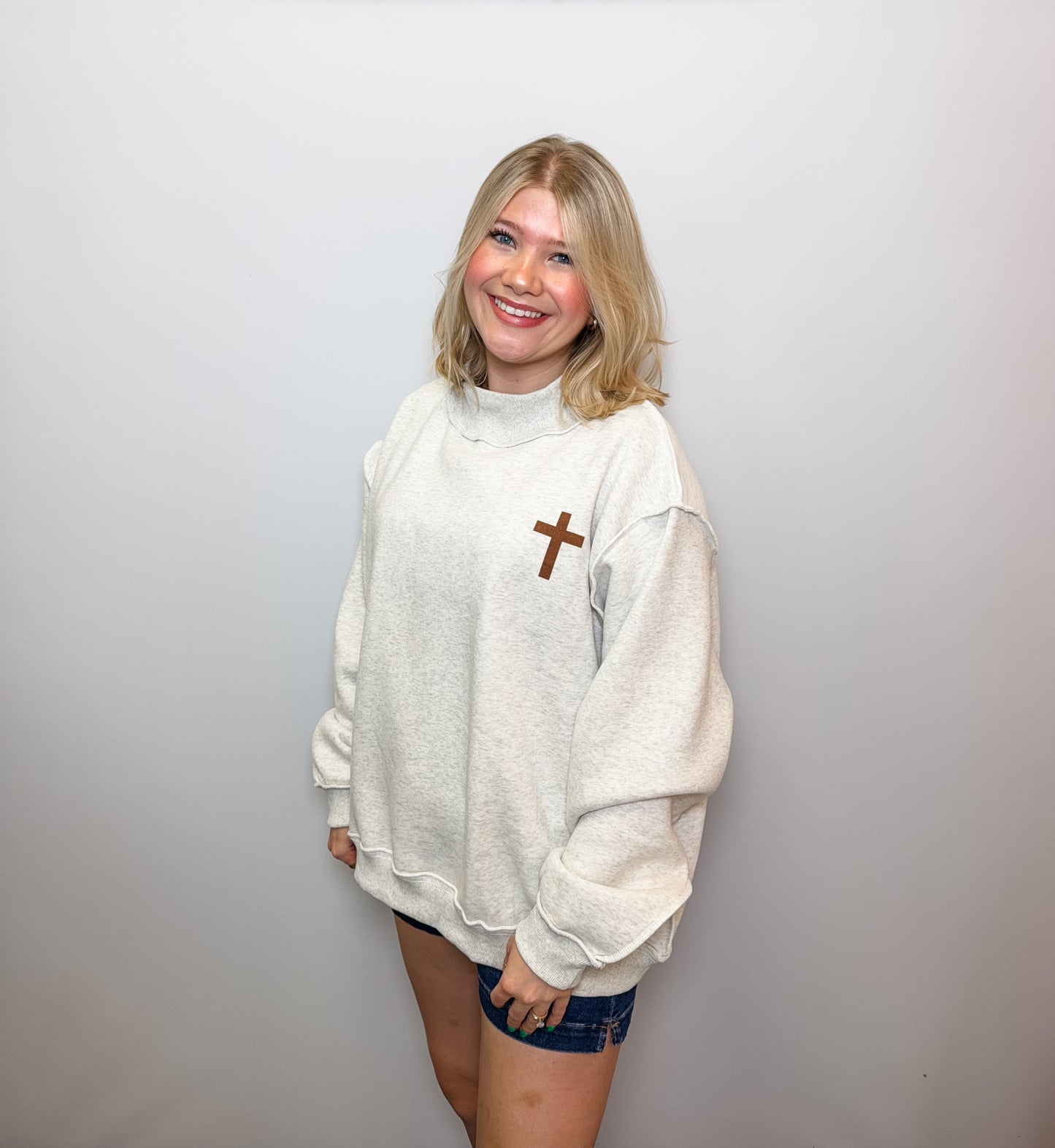 'Cross & Jesus Saves' Reversible Sweatshirt